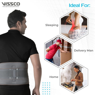 Eco Frame Back Support | Provides Firm Support to the Lumbar Spine & Locks Movement (Grey)