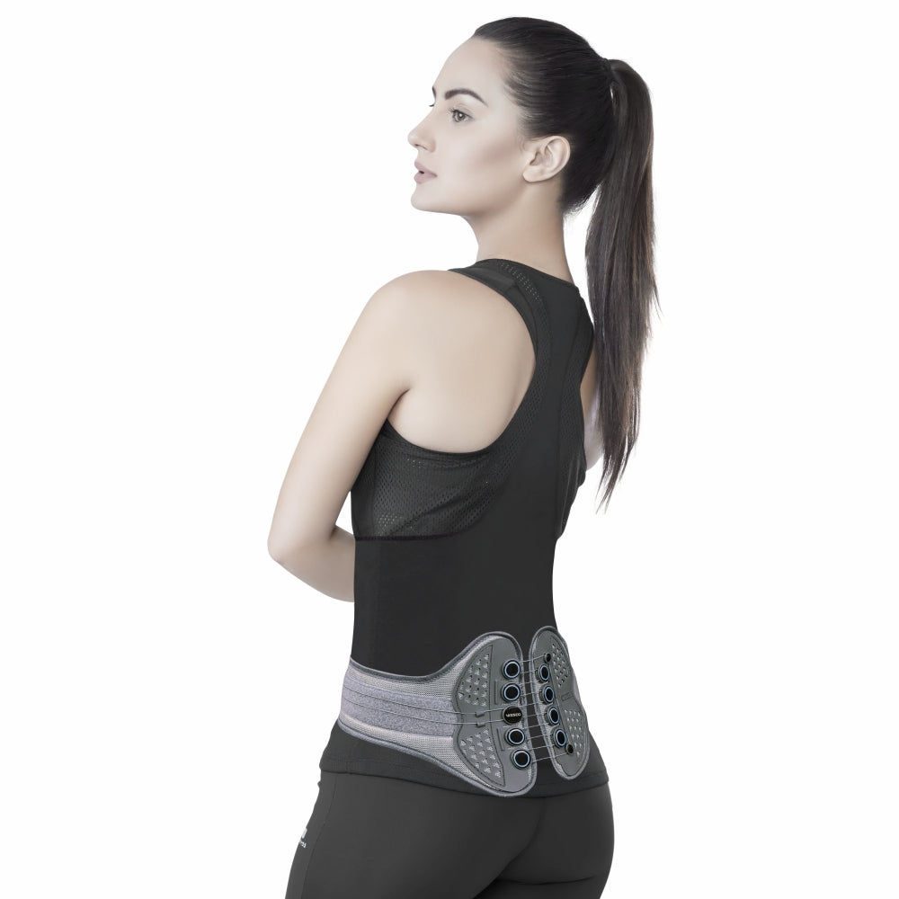Saliac Lacepull Belt | Provides Moderate Back Support for Compression & Stability to the Sacroiliac Joint (Grey)