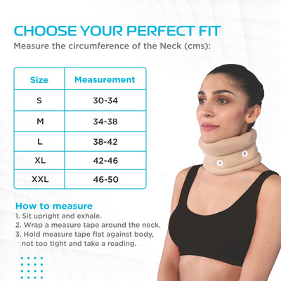 Cervical Collar With Chin Support | Provides Moderate Support  & Stability to the Neck (Beige) - Vissco Next