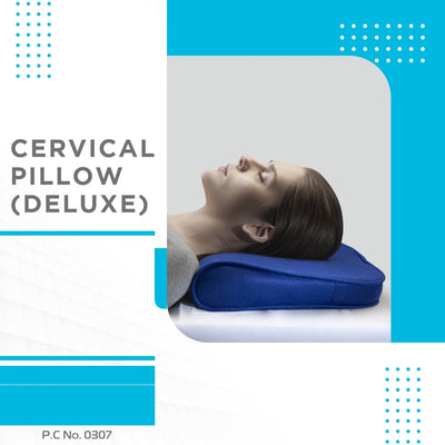 Deluxe Cervical Pillow | Neck Pillow to Maintain Correct Posture of the Neck & Spine Alignment (Blue)