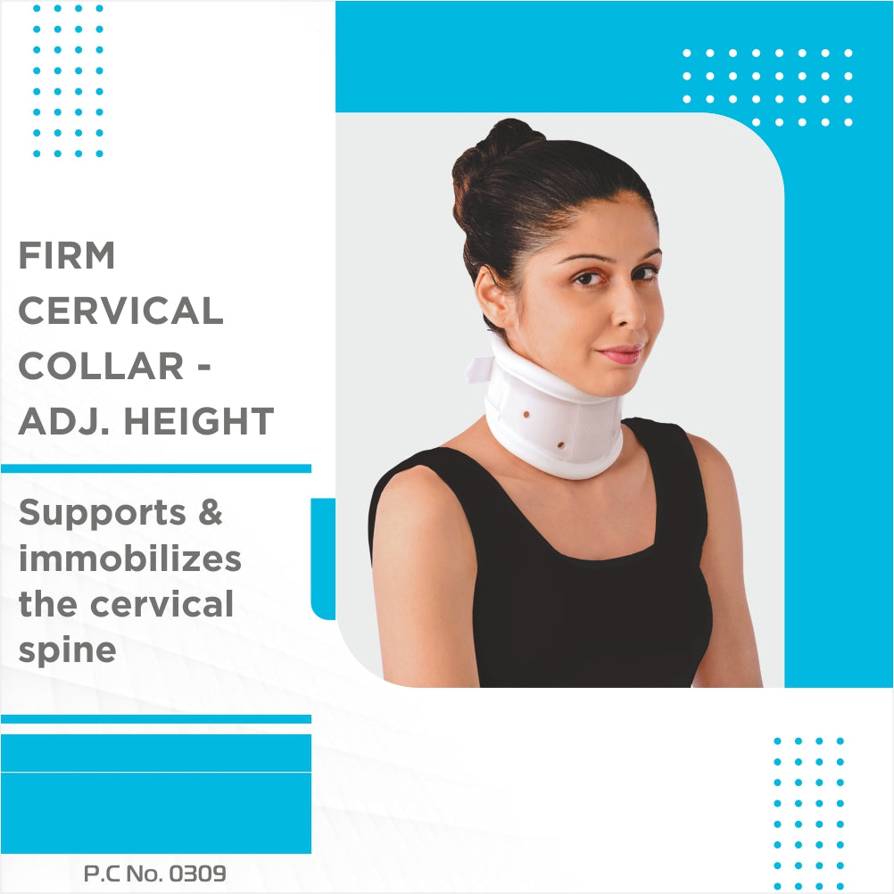 Firm Cervical Collar - Adjustable Height | Support for Neck & Spine (White) - Vissco Next