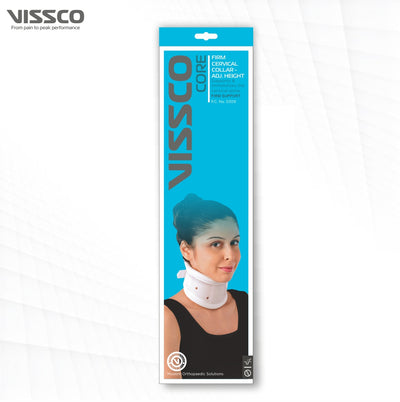 Firm Cervical Collar - Adjustable Height | Support for Neck & Spine (White) - Vissco Next