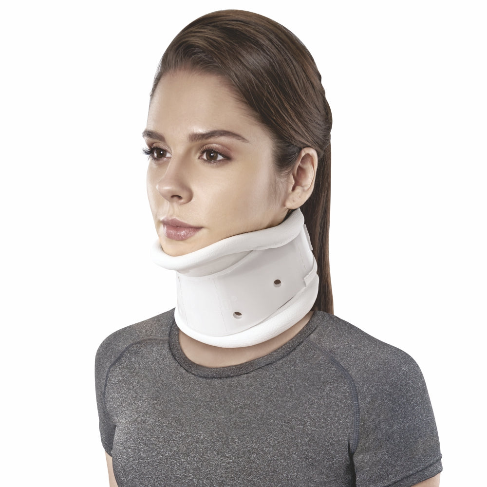 Firm Cervical Collar With Chin Support - Adjustable Height | Provides Support  & Stability to the Neck (White) - Vissco Next