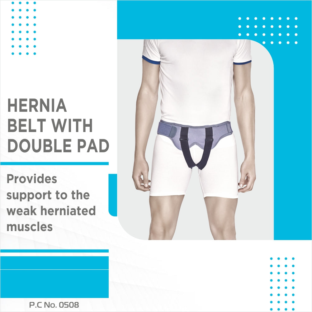 Hernia Belt With Double Pad | Provides Moderate Support to the Weak Herniated Muscles (Grey) - Vissco Next