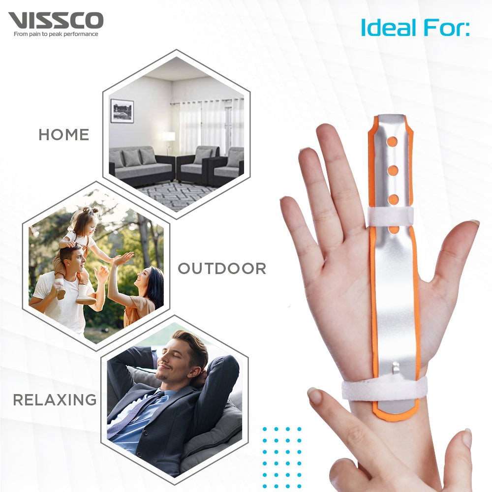 Finger Splint Long (Firm Support)|Helps to Support the Finger after Fracture| Injury & Post surgery (Orange) - Vissco Next
