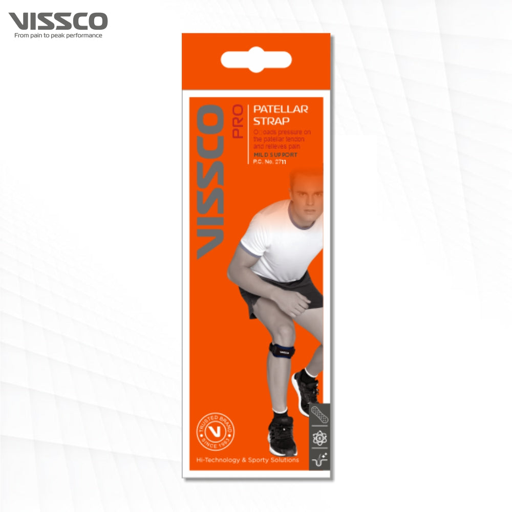 Patellar Support |Offloads pressure on the patellar tendon to provide pain relief | Color - Black (Single Piece) - Vissco Next