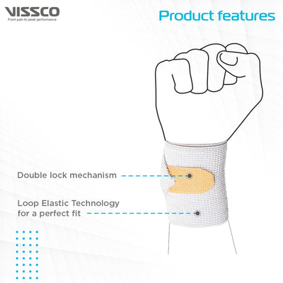 Wrist Binder With Double Lock (Mild Support)| Provides Firm Grip &  Support for  to the Wrist  for Sports & Workout (Grey) - Vissco Next