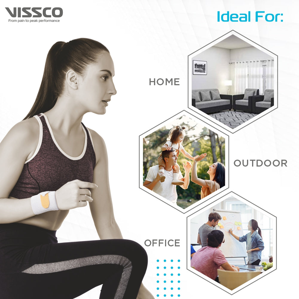 Wrist Binder With Double Lock (Mild Support)| Provides Firm Grip &  Support for  to the Wrist  for Sports & Workout (Grey) - Vissco Next