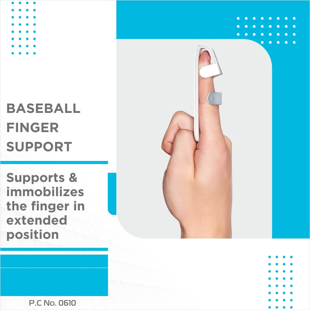 Finger Splint - Baseball | Provides Firm Support to the Dip Joint of the Finger (Silver)