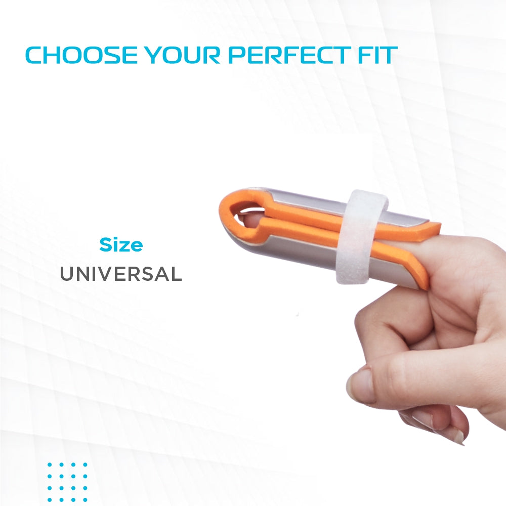 Cot Finger Splint | Finger Immobilizer with Adjustable Strap for Firm and Better Support (Orange) - Vissco Next