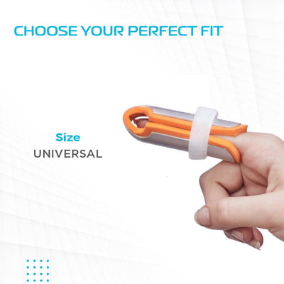 Cot Finger Splint | Finger Immobilizer with Adjustable Strap for Firm and Better Support (Orange) - Vissco Next