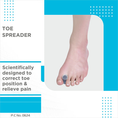 Toe Spreader | Helps to Align Correct Position & Prevent Deformity of the Toes (Grey)