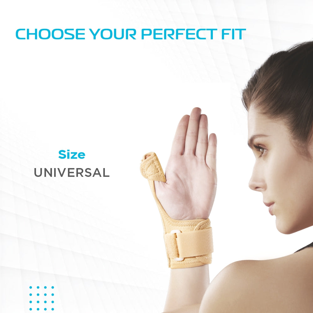 Thumb Spica Support for Both Left/Right - Locks the Thumb Free Hand Movement for Men & Women | Thumb Injuries, Pain Solution for Ligament laxity (Beige) - Vissco Next
