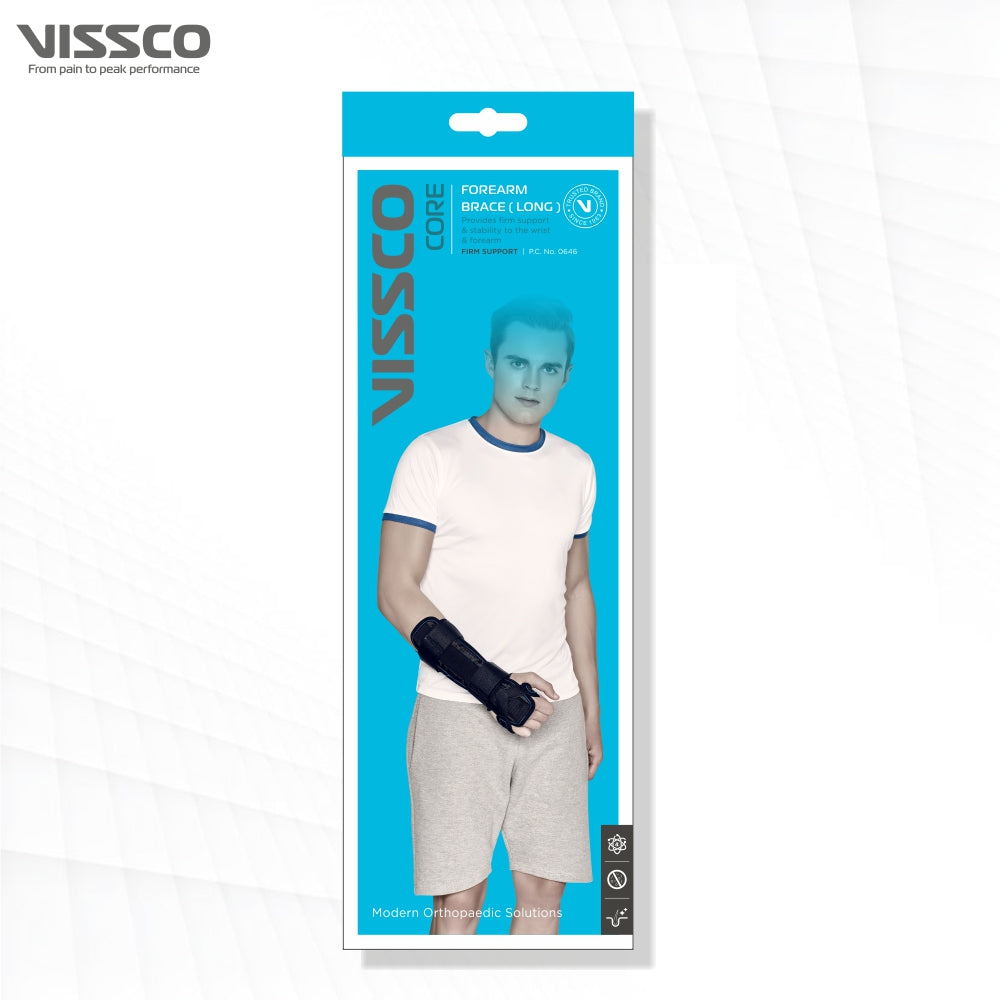 Forearm Brace - Long | Provides Firm Support to the Wrist | For Colle's fracture & Wrist Sprain/Strain - (Black) - Vissco Next
