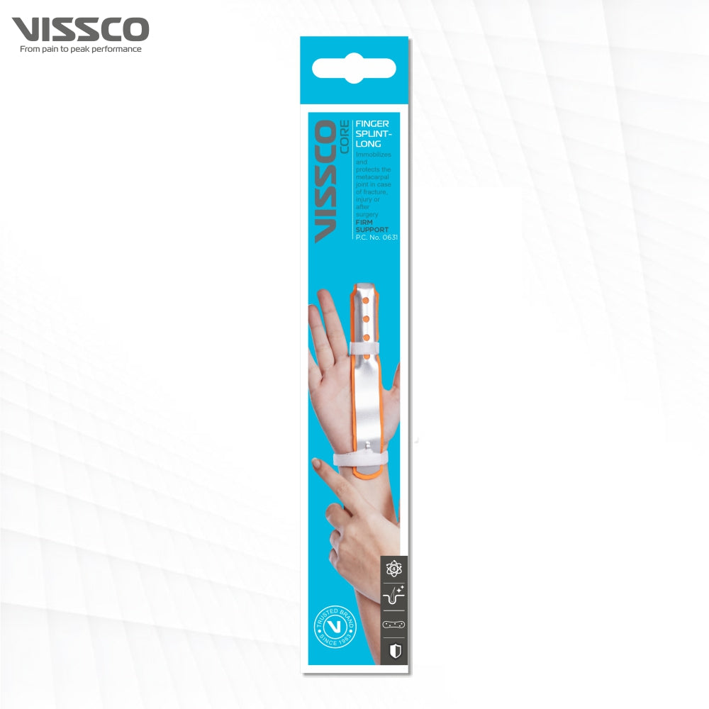 Finger Splint Long (Firm Support)|Helps to Support the Finger after Fracture| Injury & Post surgery (Orange) - Vissco Next