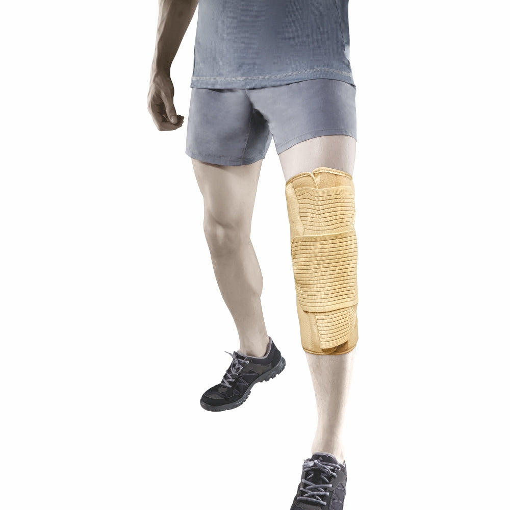 Knee Brace - Short (14" Brace) |Ideal firm Knee support that limits knee motion & stabilizes the knee with mediolateral metal supports | Color - Beige - Vissco Rehabilitation 