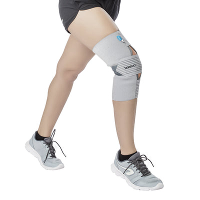 Knee Wrap With Loop Elastic Technology | Provides optimum Compression & support to the Knee | Color - Grey (Single Piece) - Vissco Next