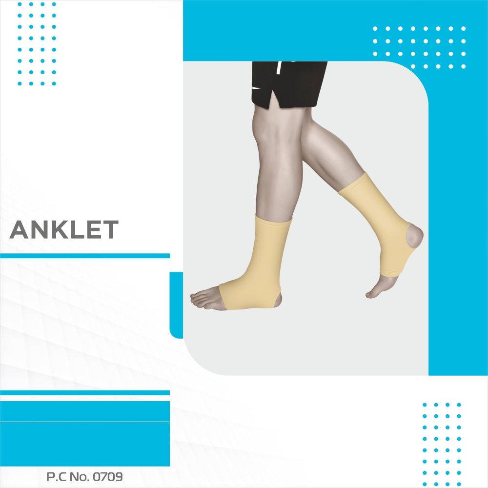 Anklet (Mild Support)| Provides Support to the Ankle Joint & Injured Ankles (Beige) - Vissco Next