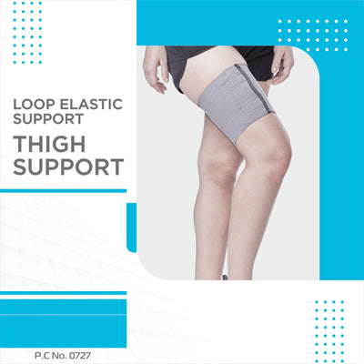 Loop Elastic Support (Thigh Support) | Provides Optimum Compression to Relieve Pain & Improves Blood Circulation (Grey)