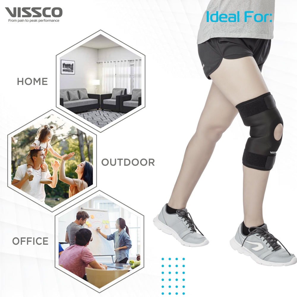 Functional Knee Wrap| Provides Support to the Knee & Reduces Knee Pain (Black) - Vissco Next
