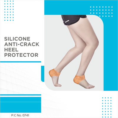 Silicone Anti-Crack Heel Protector | Provides Cushion & Reduces Pressure On the Heel to Relieve Pain (Beige)