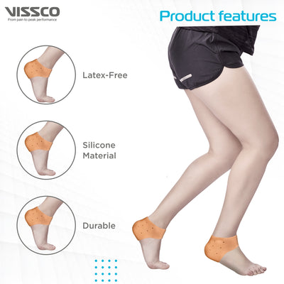 Silicone Anti-Crack Heel Protector | Provides Cushion & Reduces Pressure On the Heel to Relieve Pain (Beige)
