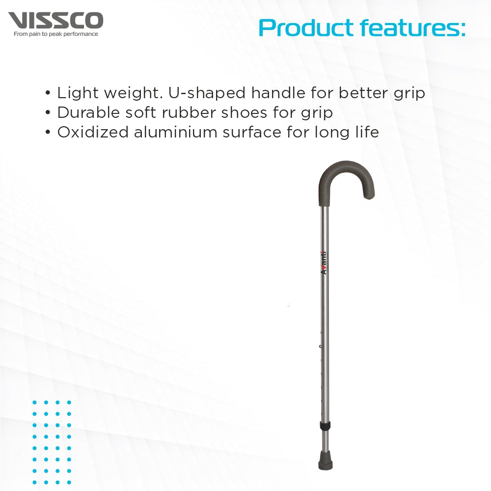 Vissco Avanti Walking Stick - U-Shaped | Aluminum
