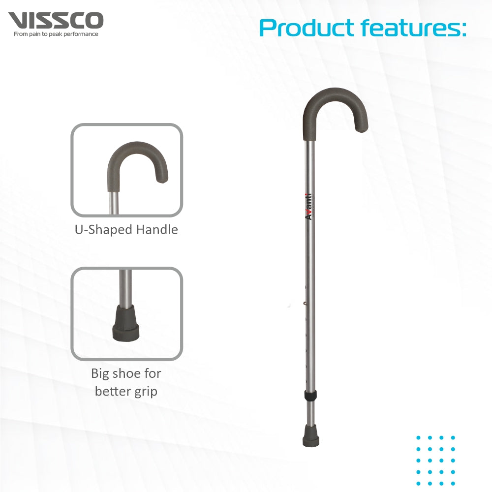 Vissco Avanti Walking Stick - U-Shaped | Aluminum