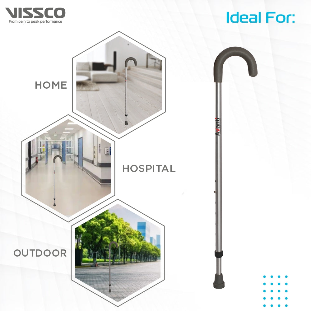 Vissco Avanti Walking Stick - U-Shaped | Aluminum