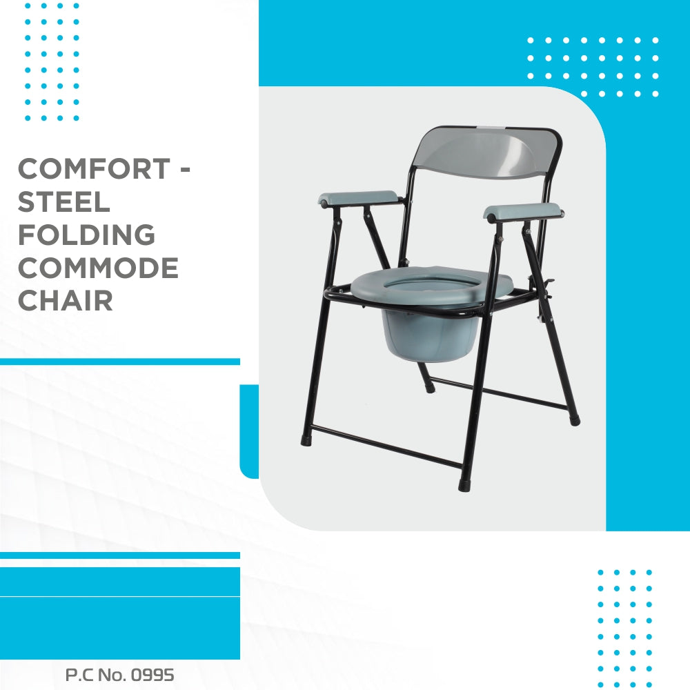 Comfort Steel Folding Commode Chair