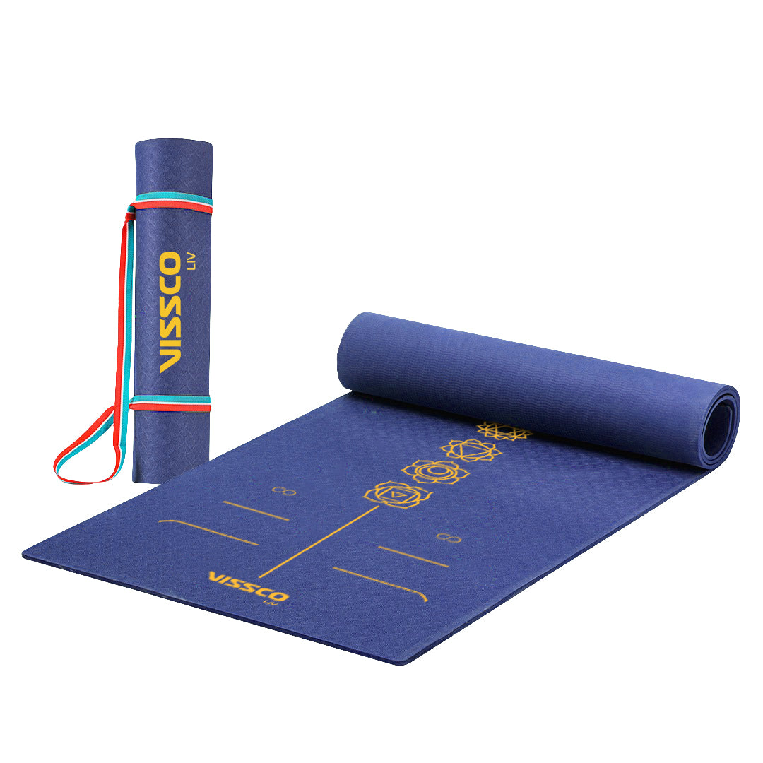 Vissco Liv Seven Chakras Yoga Mat - Wine