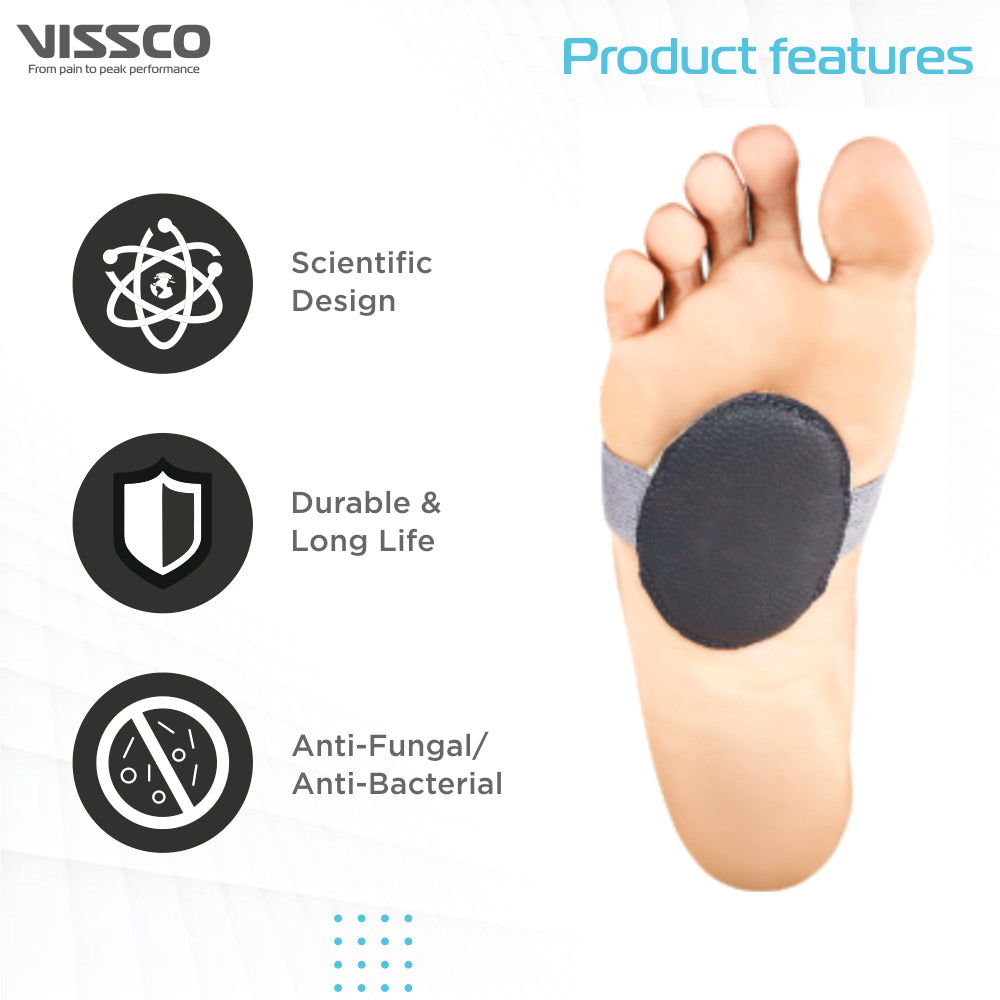 Metatarsal Support | Absorbs Pressure on the Metatarsal Area of the Foot to relive Pain (Grey) - Vissco Next