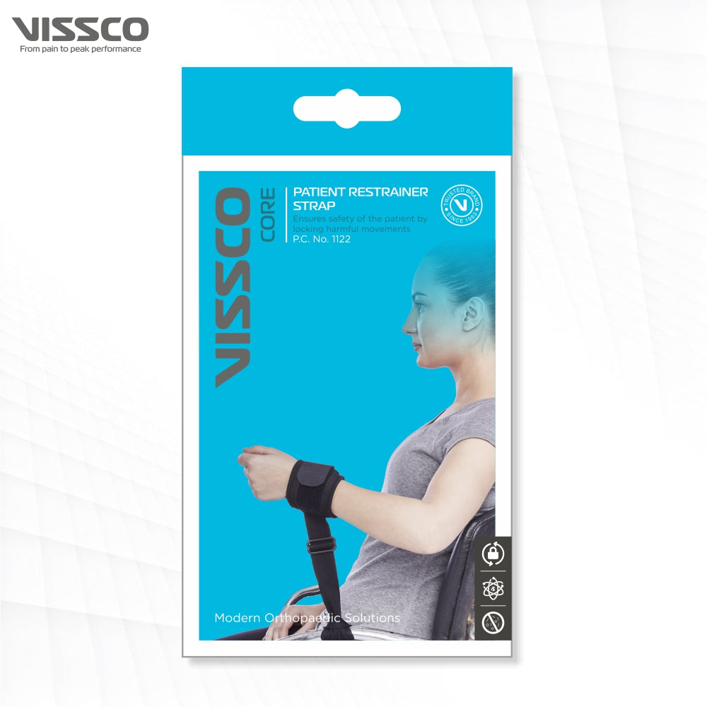 Patient Restrainer Strap | Ensures Safety of the Patients by Locking Harmful Movements (Black) - Vissco Next