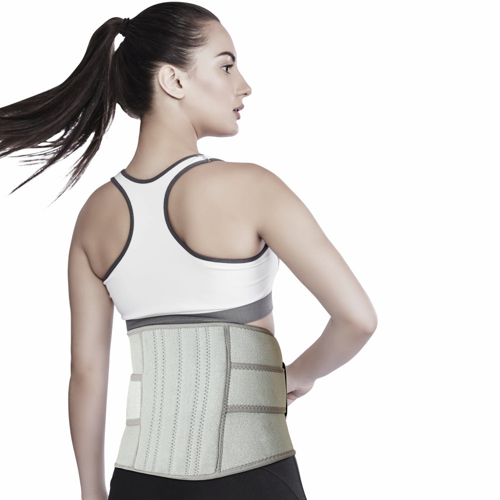 Neoprene Lumbar Belt 9" | Supports the Lumbar Spine | Corrects Posture & Relieves Back Pain (Grey)