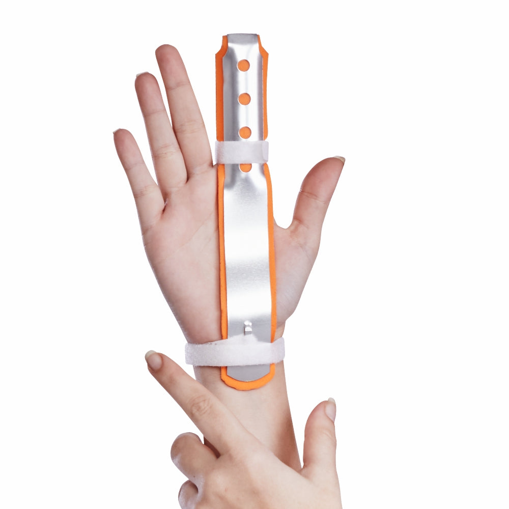 Vissco Finger Brace Finger Splint Long for metacarpal fracture, tendon injury of the Finger, post surgery or deformity of the Finger - Universal (Orange) - Vissco Rehabilitation 
