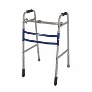 Medipedic Walker with Straight Castor - Single Bar for Physically Challenged | Mild Steel | Foldable | Light Weight & Adjustable Height (Grey) - Vissco Next