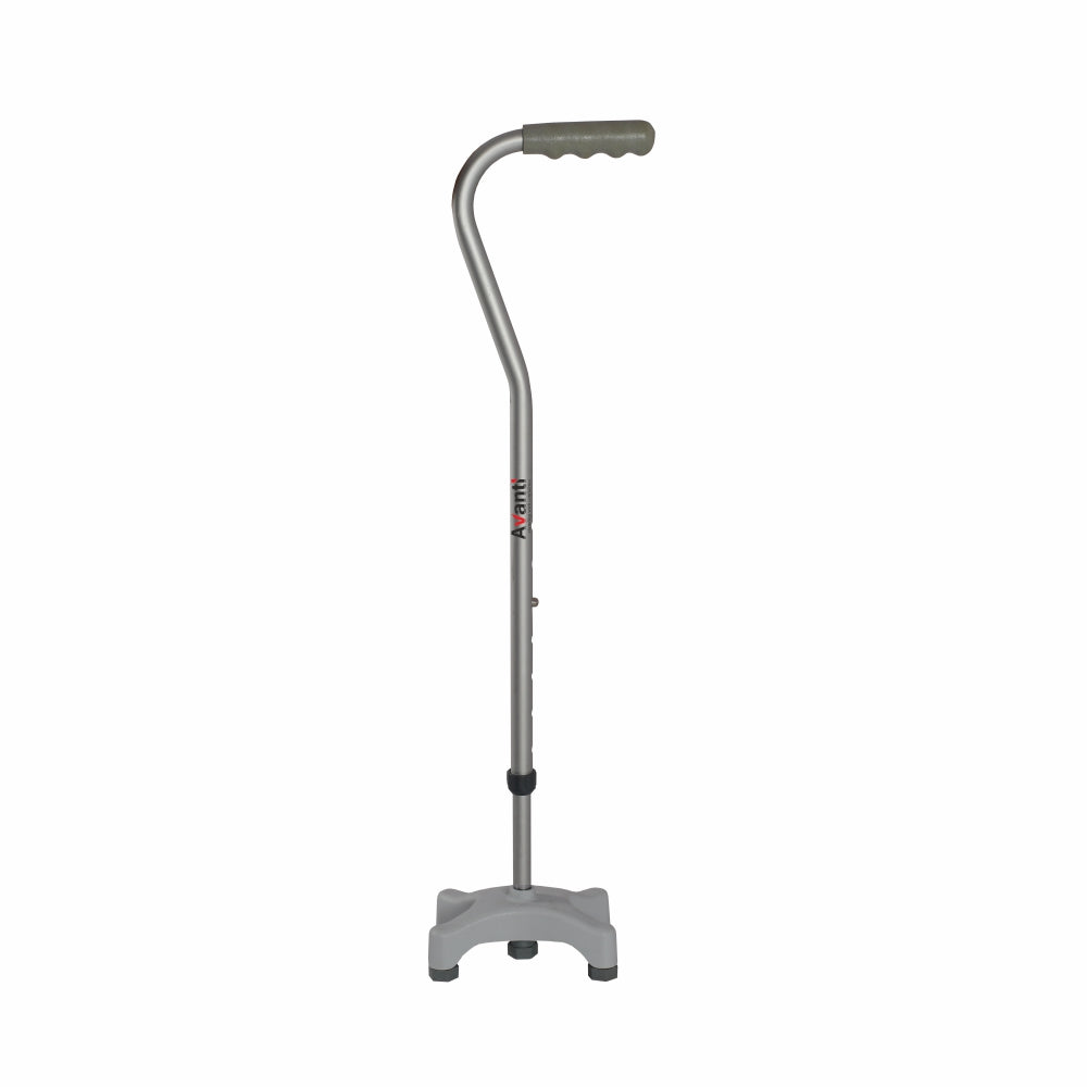 Avanti Sheperd Shape Quadripod Stick for Physically Challeged | Light Weight & Adjustable Height (Grey) - Vissco Next