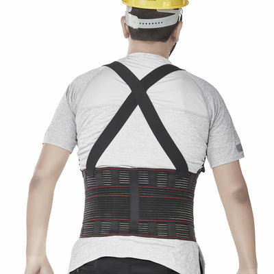 Vissco Back Support Industrial Belt For Back Injury Due To Heavy Weight Lifting, Lumbar Strain / Sprain, Back Pain Relief - (Black) - Vissco Rehabilitation 