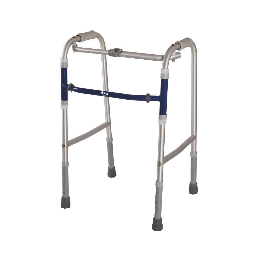 Dura Reciprocal Walker (Aluminium) for Elderly & Physically Challenged | Foldable |Light Weight & Adjustable Height (Grey) - Vissco Next
