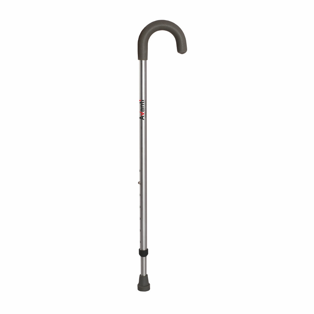 Vissco Avanti U Shape Walking Stick for Elderly & those Physically Challenged |Lightweight | Height Adjustable Walking Stick - Universal (Grey) - Vissco Rehabilitation 