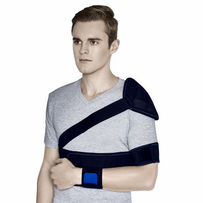 Elastic Shoulder Immobilizer with Cap (Firm Support) | Stabilizes the Shoulder in Resting Position & Promotes Healing (Black) - Vissco Next