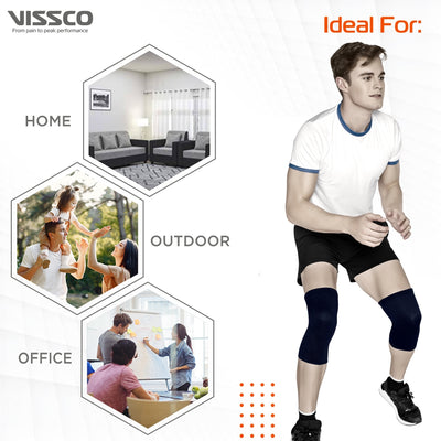 Spro Knee Cap Plus | Ideal mild support for free Knee movement |Color - Black (IN PAIR) - Vissco Rehabilitation 