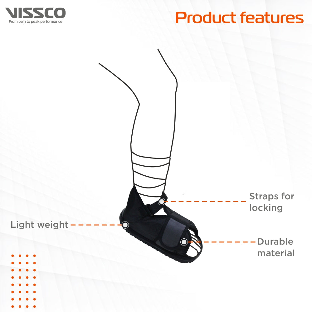 Cast Shoe | Provides Stability & Protection while the Leg is in Plaster (Grey) - Vissco Next
