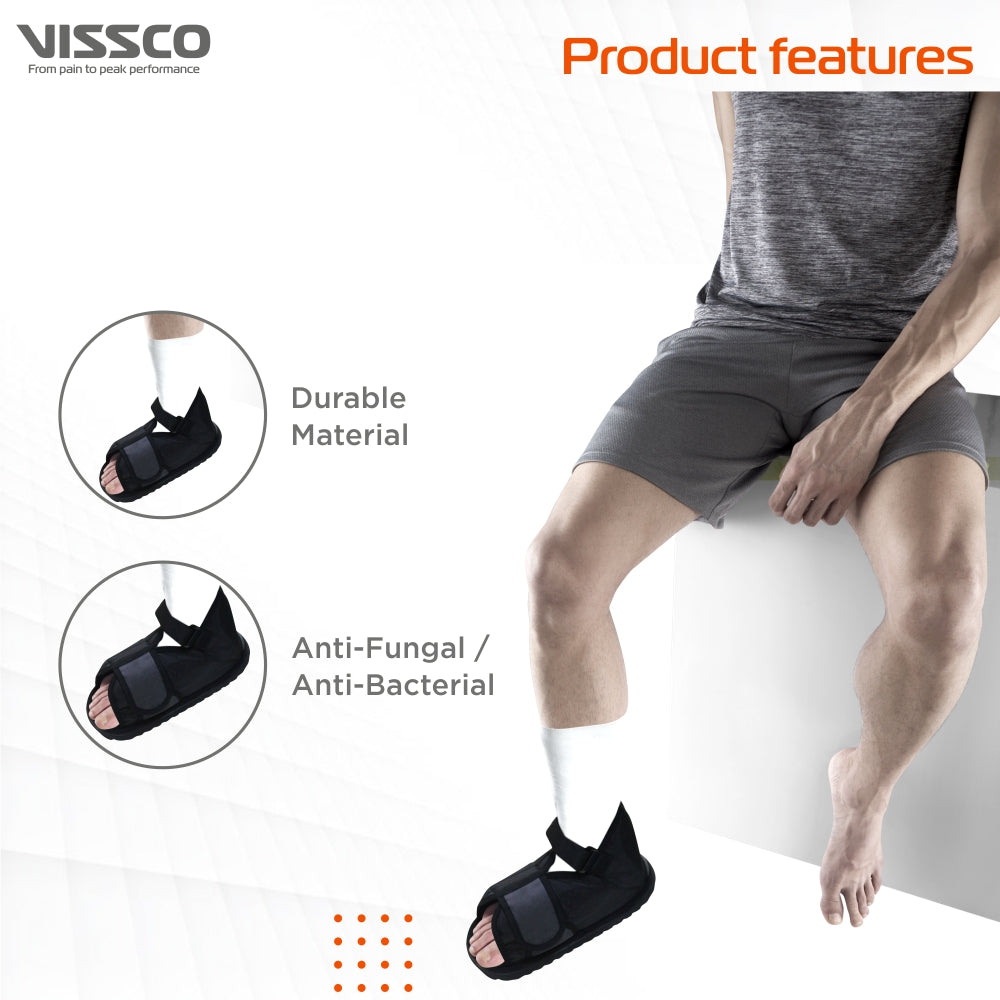 Cast Shoe | Provides Stability & Protection while the Leg is in Plaster (Grey) - Vissco Next