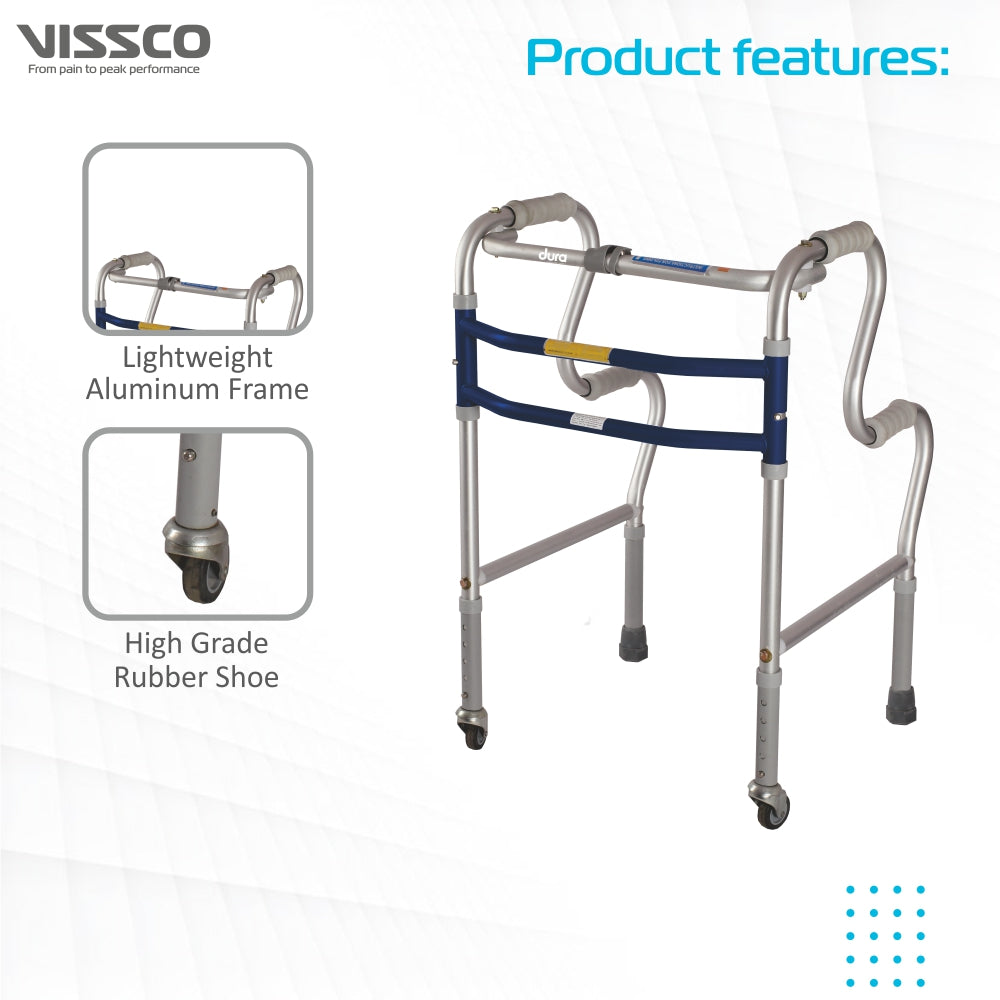 Vissco Dura Step Walker - with Wheels | Aluminum