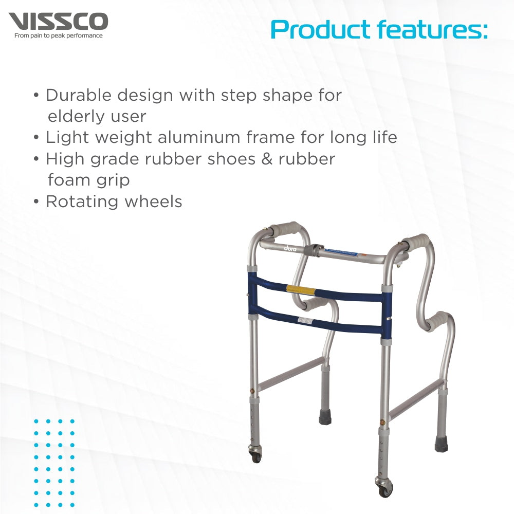 Vissco Dura Step Walker - with Wheels | Aluminum
