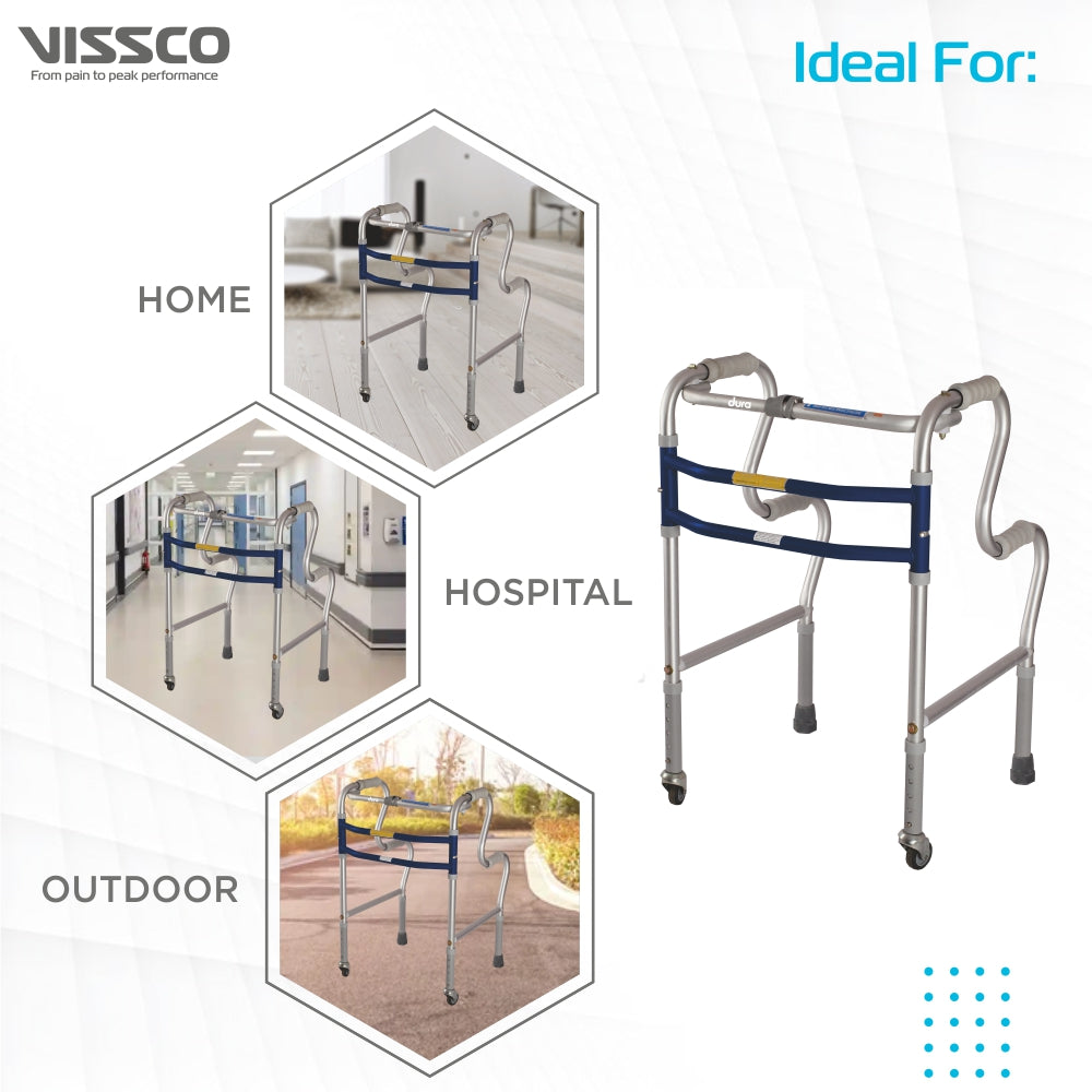 Vissco Dura Step Walker - with Wheels | Aluminum