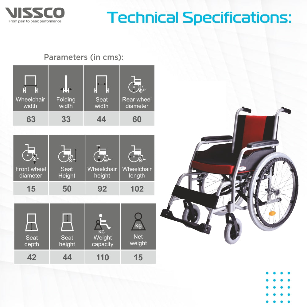 Vissco Superio Wheelchair - with Fixed Spoke Wheels | Aluminum