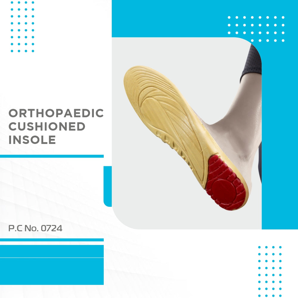 Orthopaedic Cushioned Insole | Foot Support for Shock Absorption | Reduces Pressure on the Heel & Relieves Pain (Multicolor)
