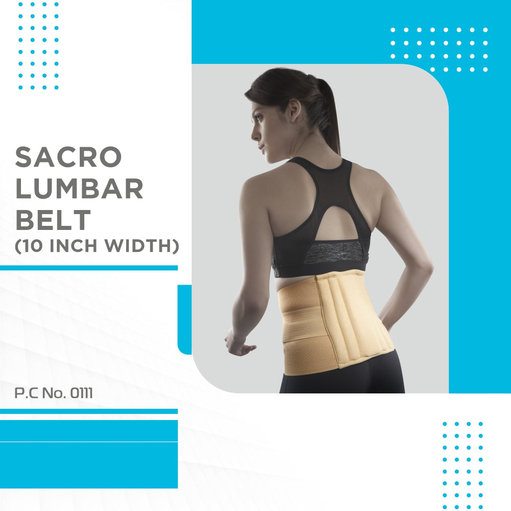 Sacro Lumbar Belt 10" Back Double Strap | Supports the Lower back | Corrects Posture & Relieves Back Pain (Beige) - Vissco Next